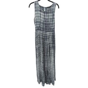 Neuw Maxi Dress Womens Medium Gray Tie Dye Sleeveless Open Back Rayon Boho